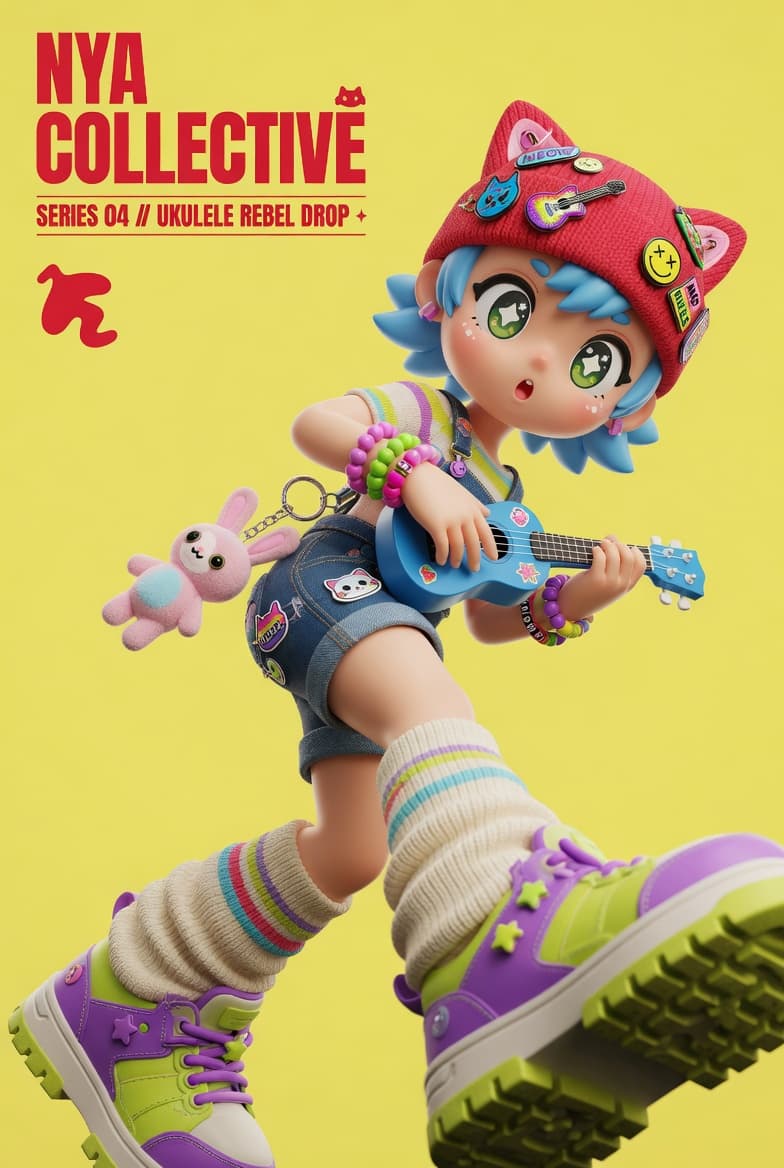 3D Designer Toy Poster - AI image template preview