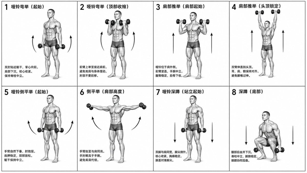 Biomechanical Fitness Instructional Chart - AI image template preview