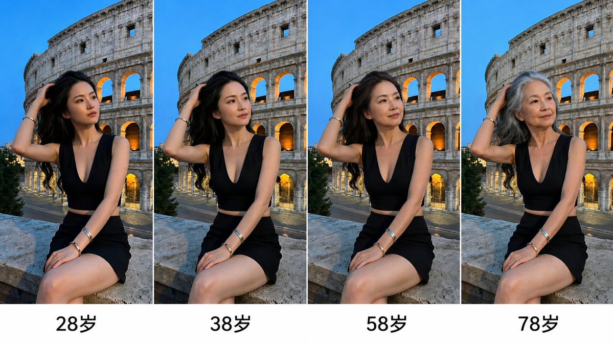Aging Progression Grid - AI image template preview