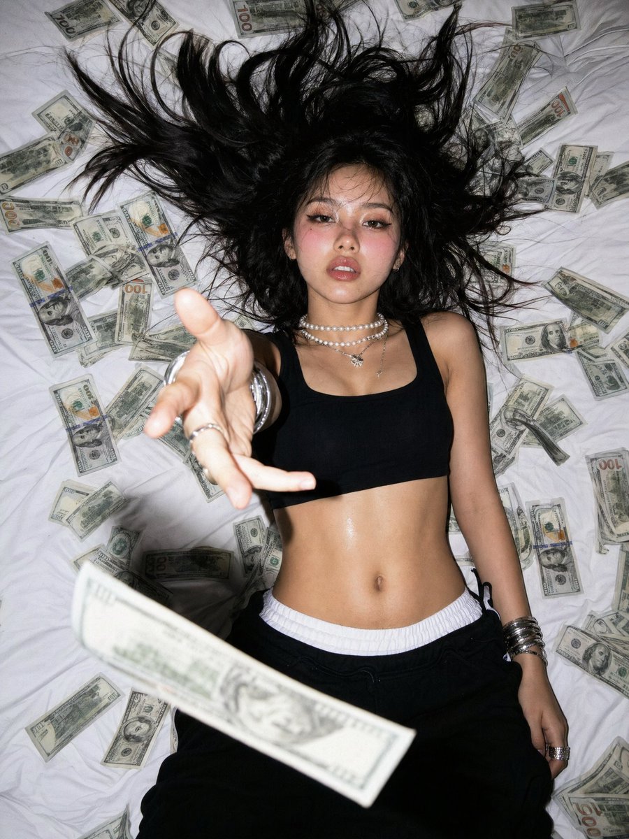 Overhead Flash Money Bed Editorial - AI image template preview