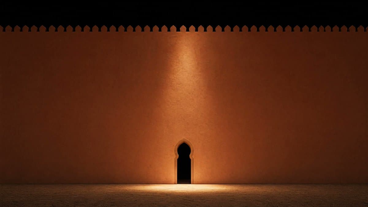 Minimalist Moorish Wall at Night - AI image template preview