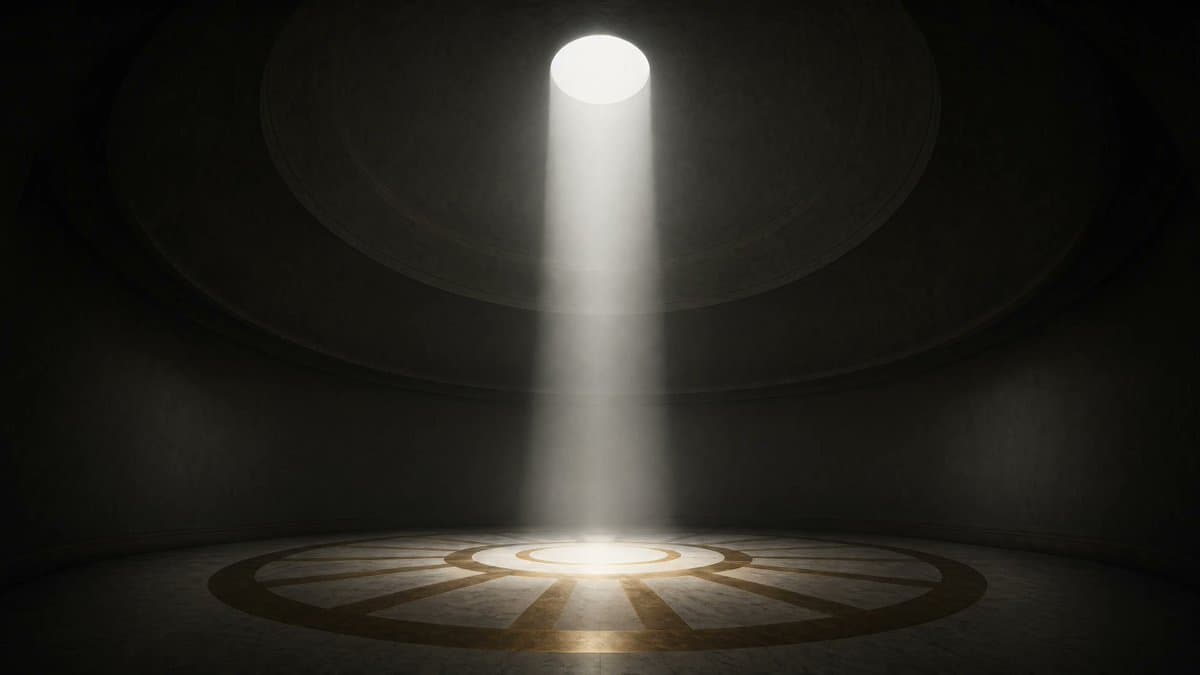 Cinematic Circular Chamber Spotlight - AI image template preview