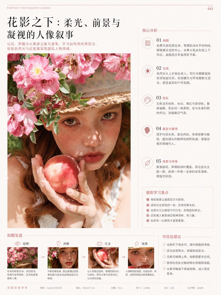 Chinese Editorial Photography Lesson Page - AI image template preview