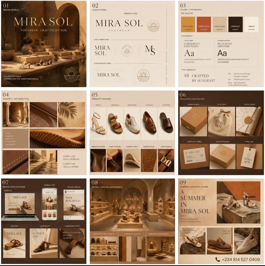 Luxury Footwear Brand Identity Board - AI image template preview