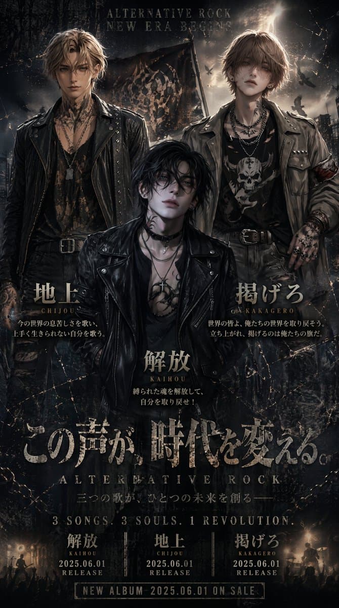 Dark Japanese Alt-Rock Poster - AI image template preview