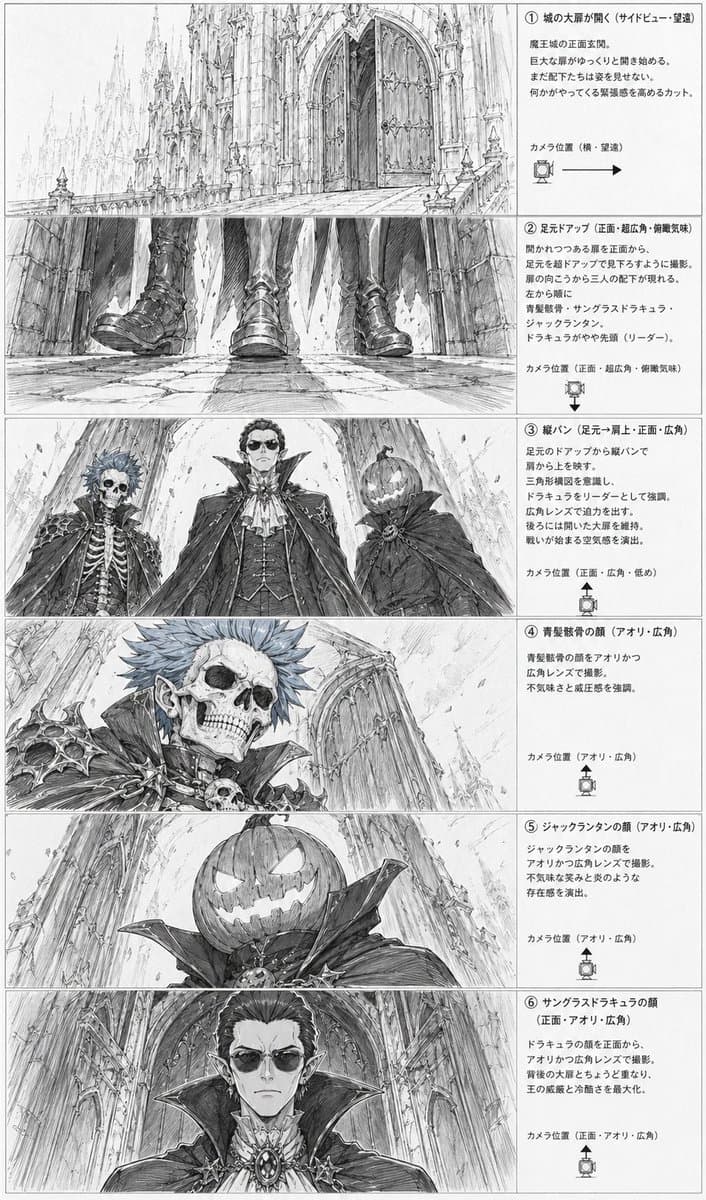 Gothic Villain Storyboard Sheet preview