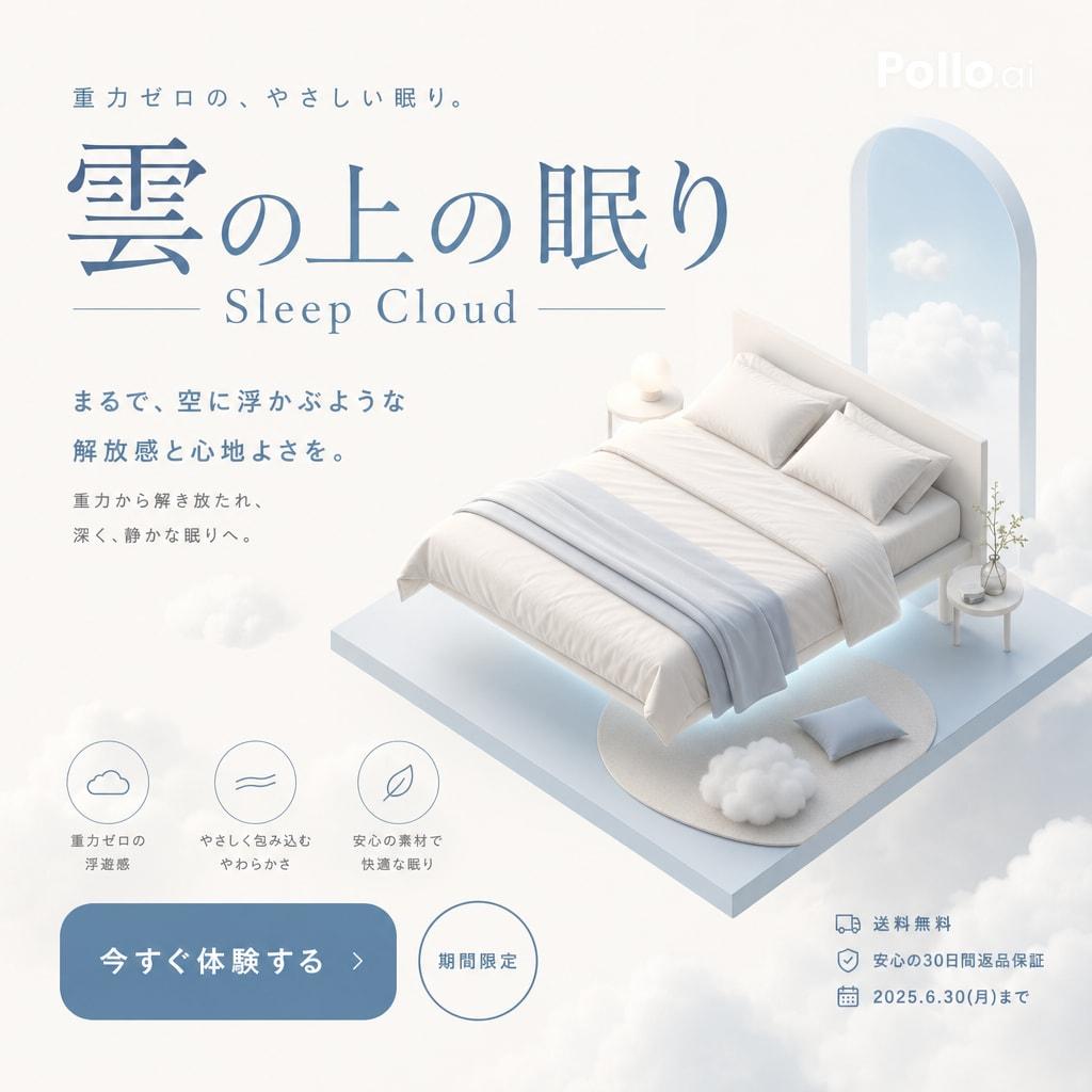 Sleep Cloud Zero-Gravity Bed Poster - AI image template preview