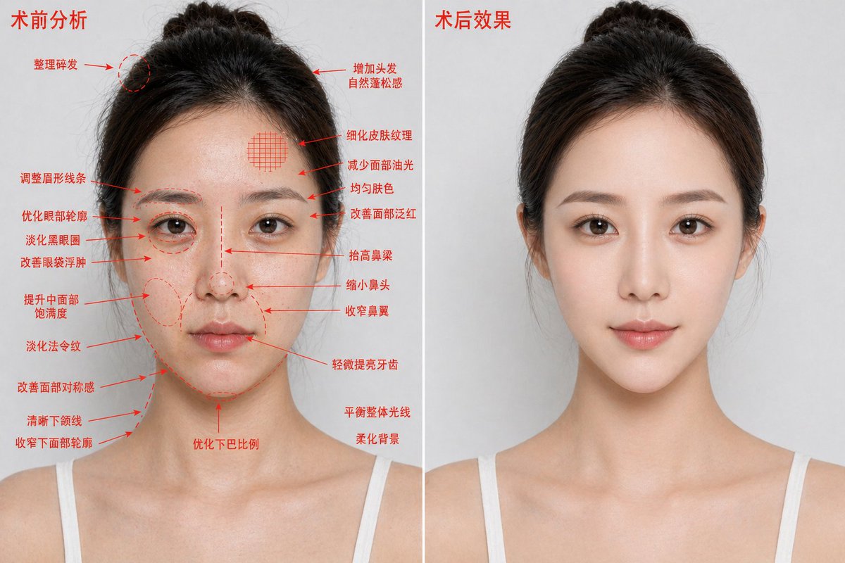 Aesthetic Surgery Before-After Poster - AI image template preview