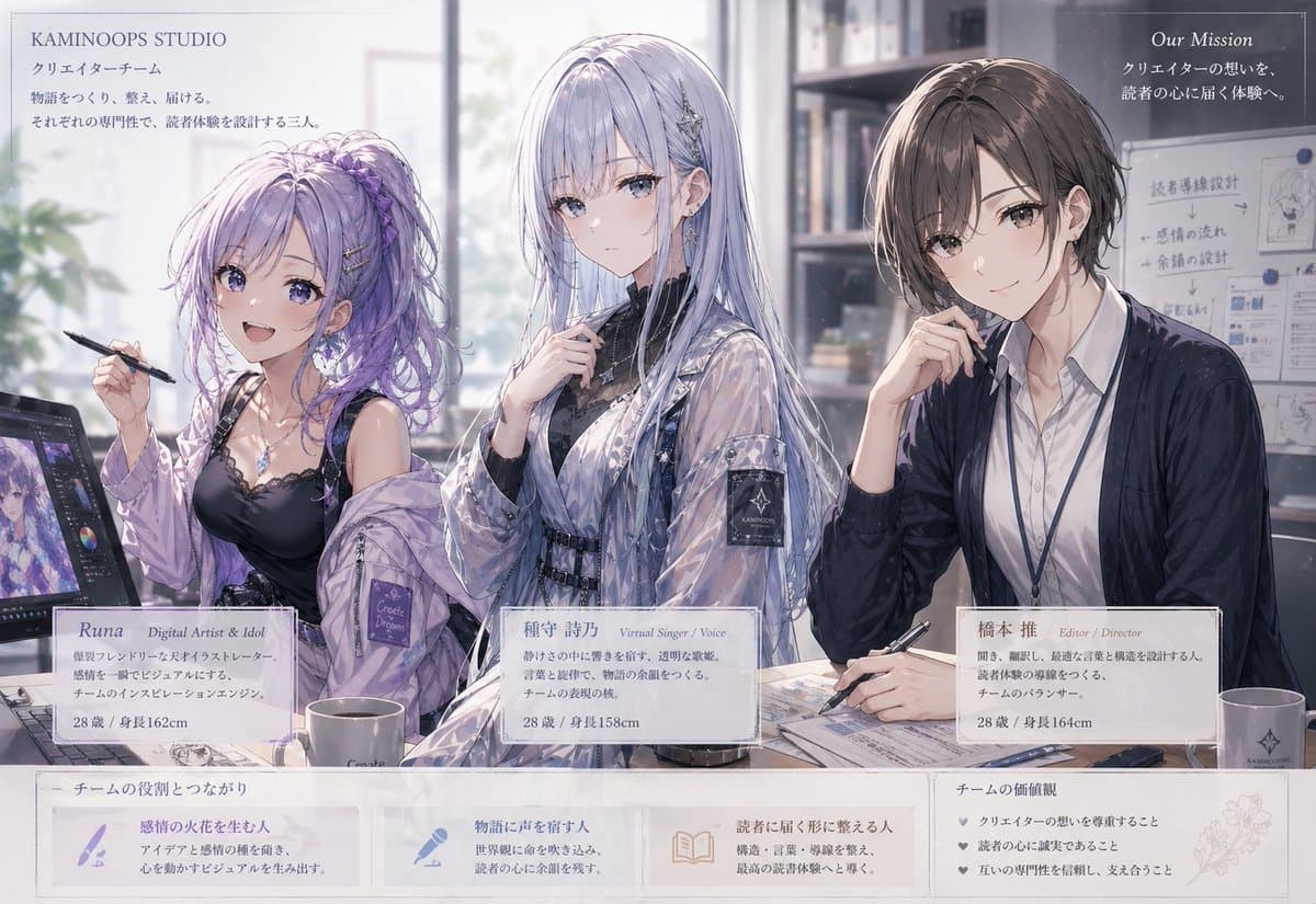 Anime Creative Team Studio Poster - AI image template preview
