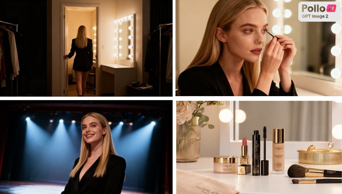 Luxury Beauty Ad Storyboard - AI image template preview