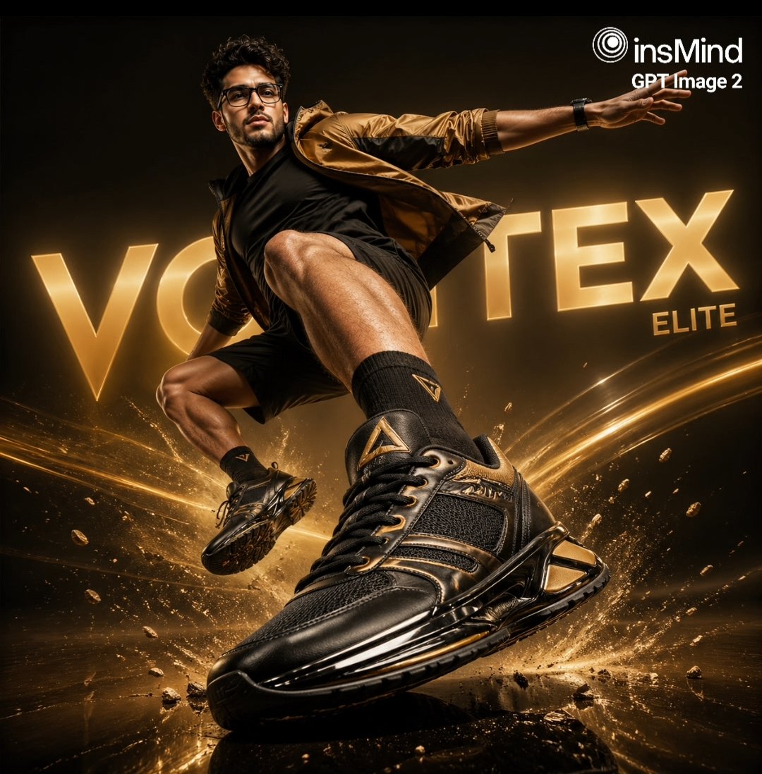 Luxury Black and Gold Sneaker Ad - AI image template preview