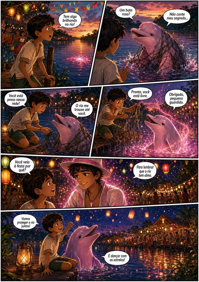 Pink Boto Festival Comic Page - AI image template preview
