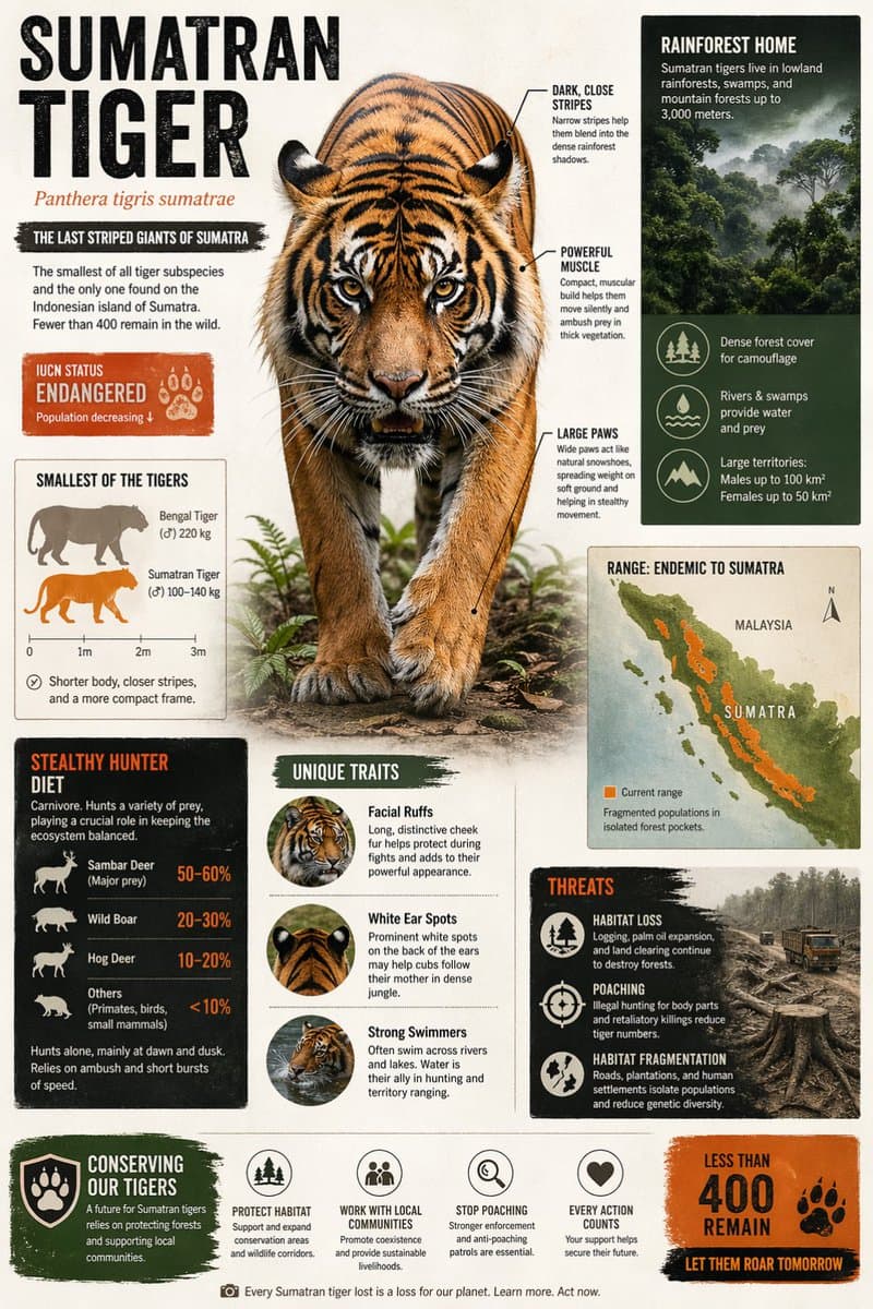 Sumatran Tiger Conservation Infographic - AI image template preview