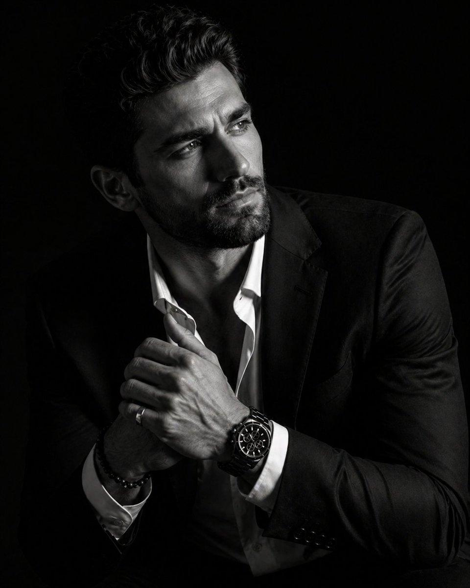 Hyper-Realistic Chiaroscuro Portrait - AI image template preview