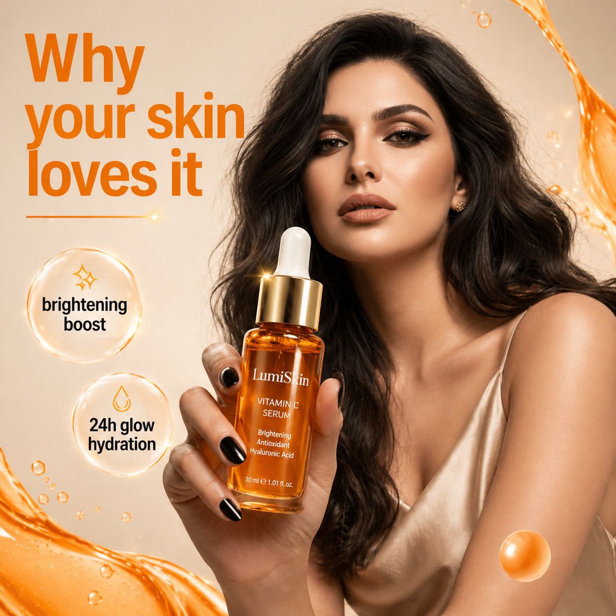 Luxury Skincare Commercial Photography - AI image template preview