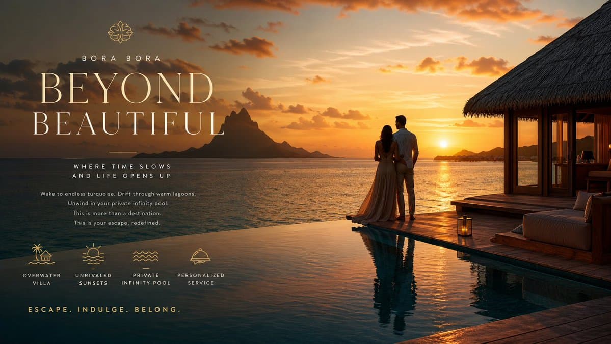 Luxury Resort Paradise Advertisement - AI image template preview
