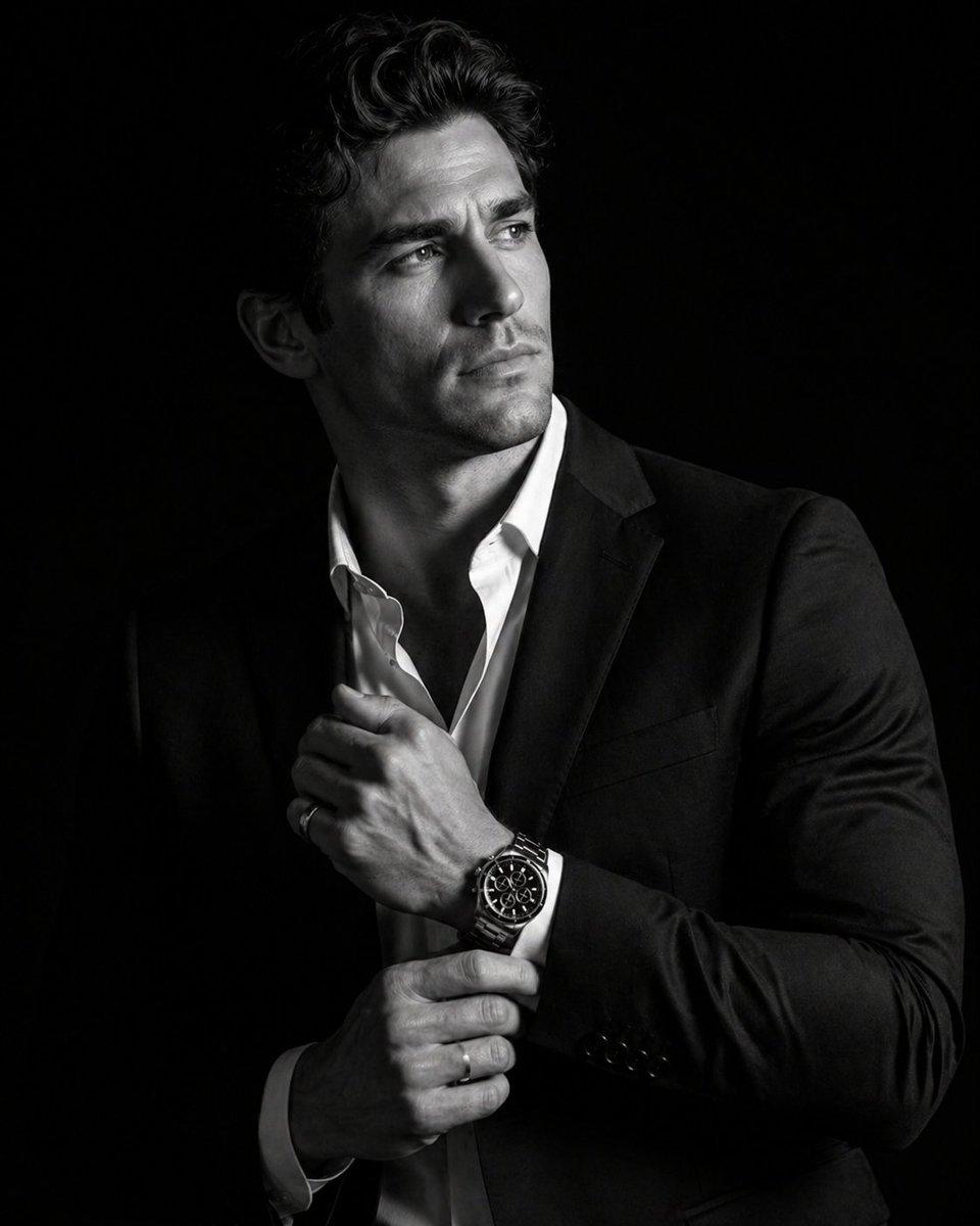 Cinematic Male Suit Portrait - AI image template preview