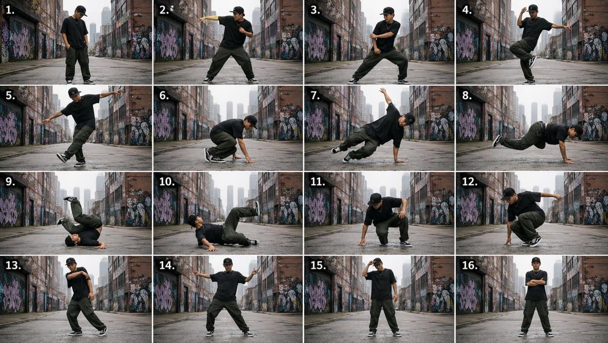 Urban Dancer Image Grid - AI image template preview