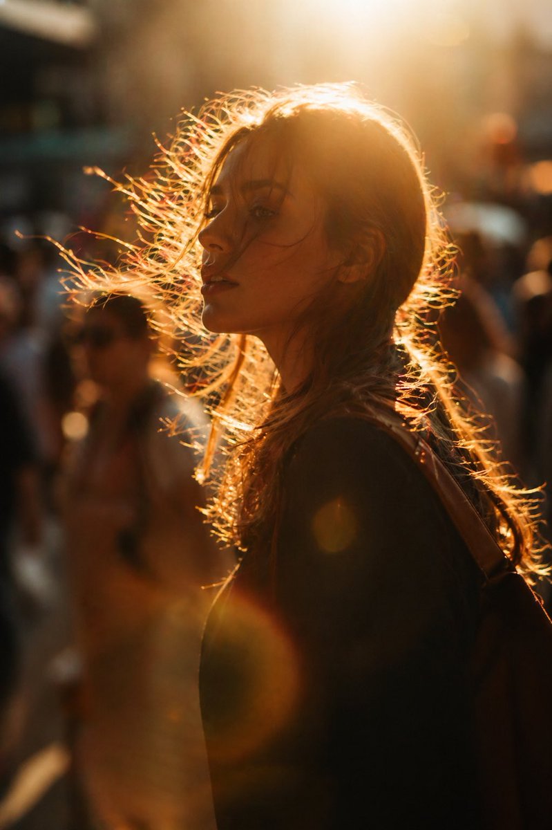 Golden hour editorial street portrait - AI image template preview