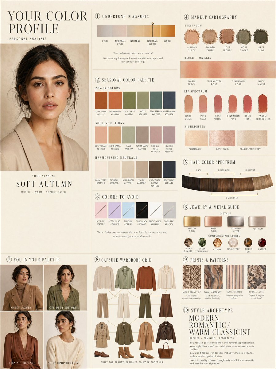 Luxury personal color profile layout - AI image template preview