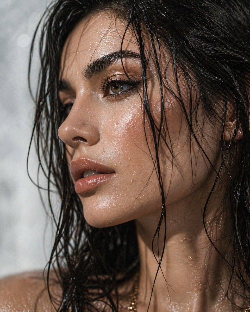Ultra-Detailed Dewy Skin Portrait - AI image template preview