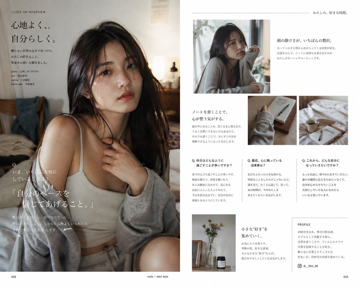 Japanese Lifestyle Magazine Layout - AI image template preview