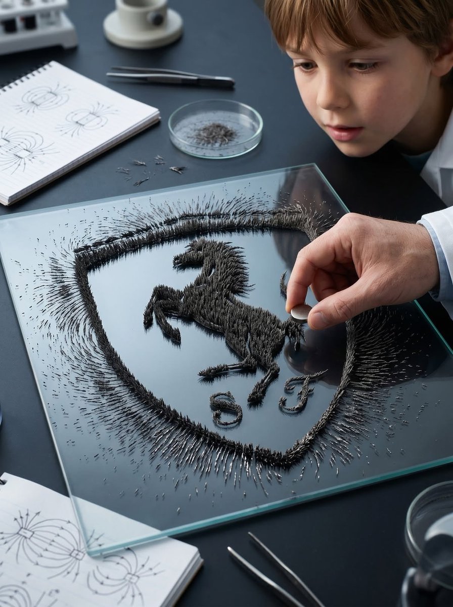 Magnetic Iron Filings Logo Scene - AI image template preview