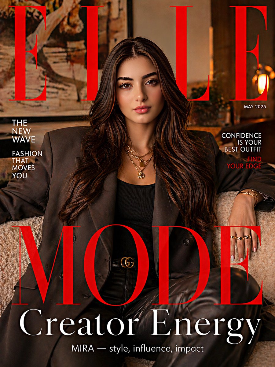 ELLE Magazine Cover Style - AI image template preview