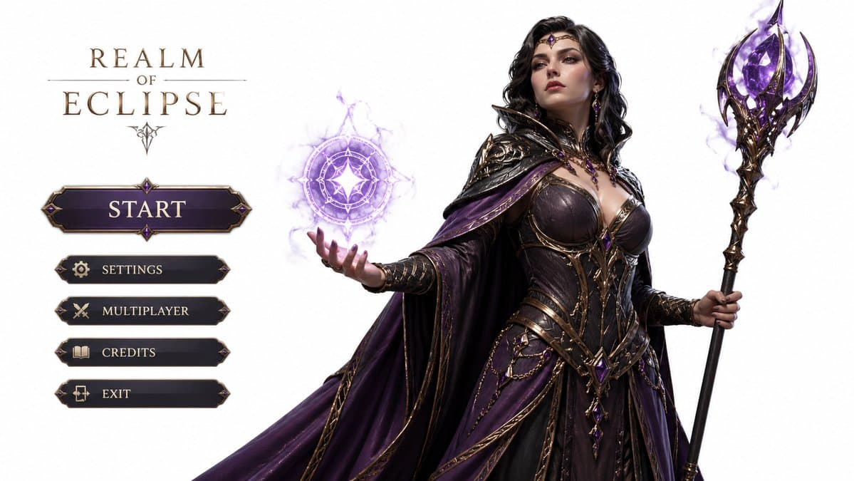 3D Gaming Character Sorceress - AI image template preview