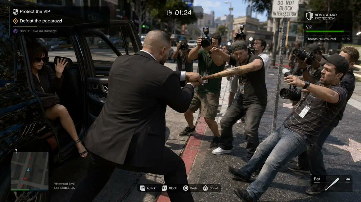 3D gaming scene with bodyguard - AI image template preview