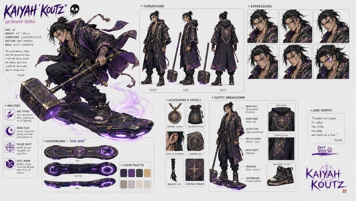 Character design refinement - AI image template preview