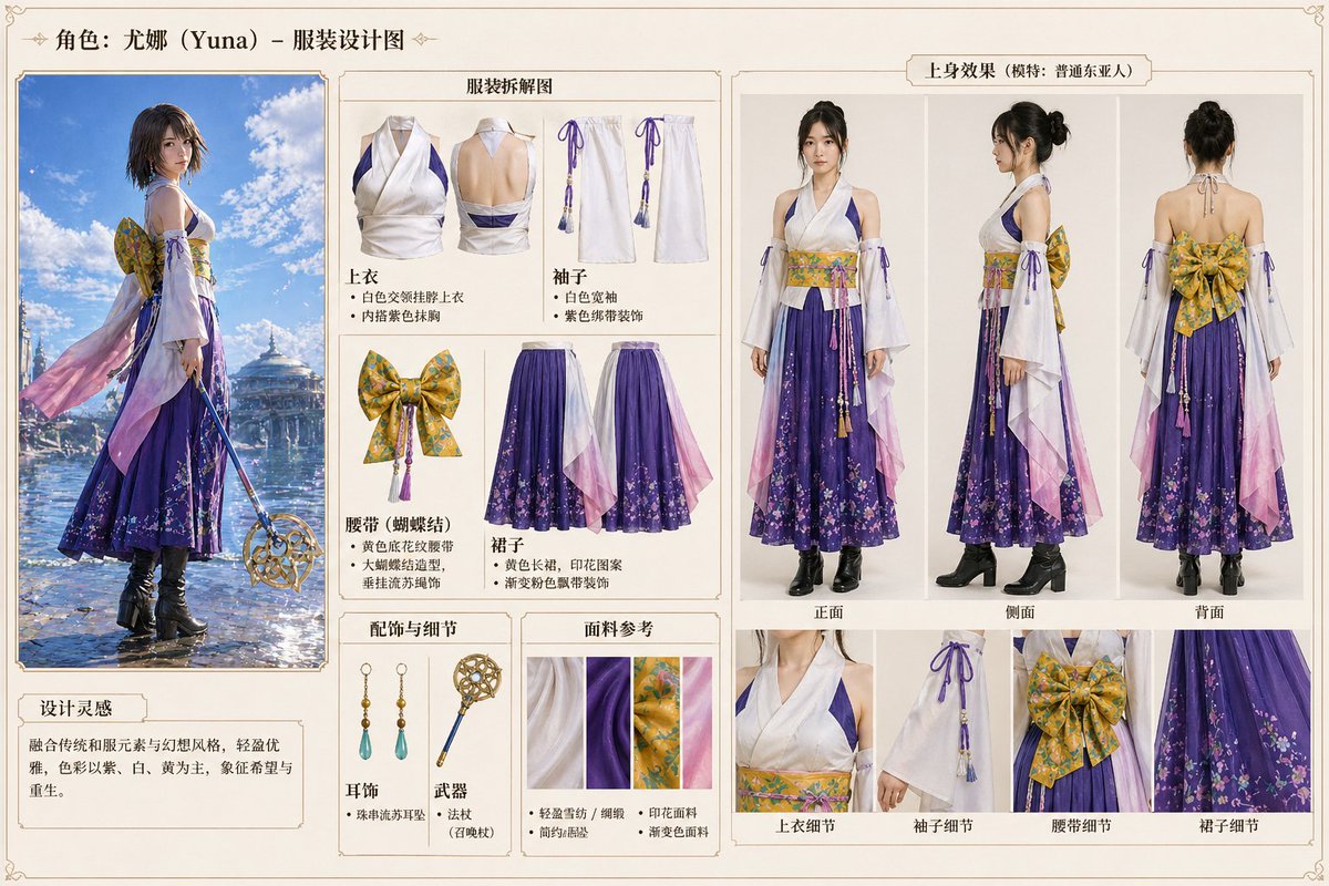 Anime Character Clothing Deconstruction - AI image template preview