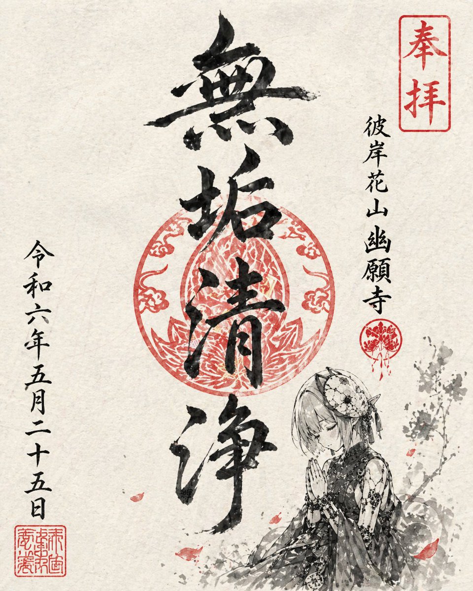 Goshuin Style Character Illustration - AI image template preview