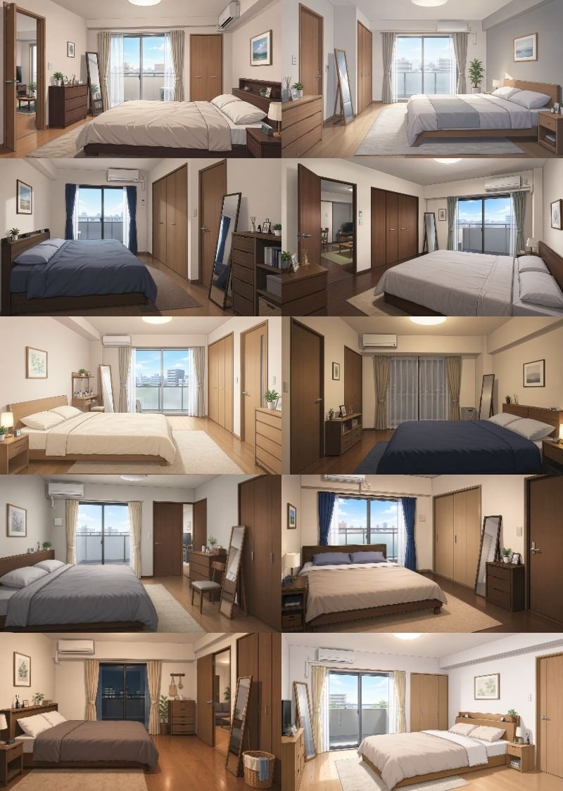 Newlywed Bedroom Game Asset - AI image template preview