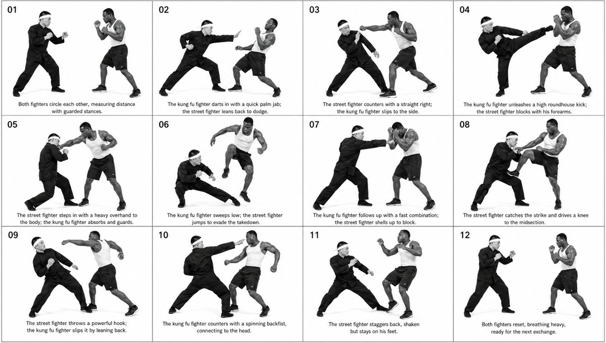 12-Panel Martial Arts Storyboard - AI image template preview