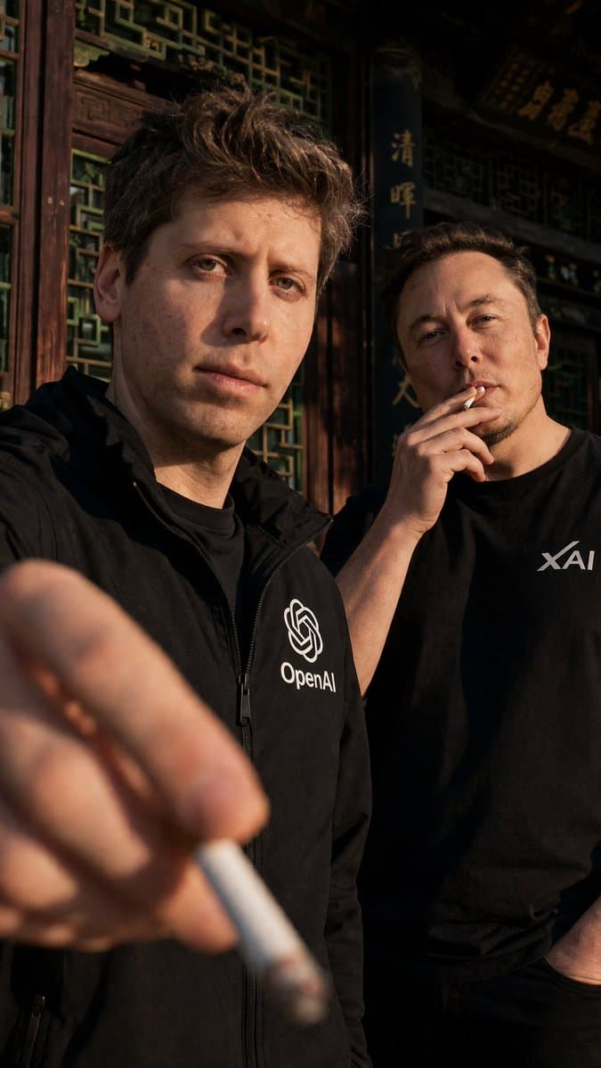 Cinematic Tech Leaders Smoking Portrait - AI image template preview