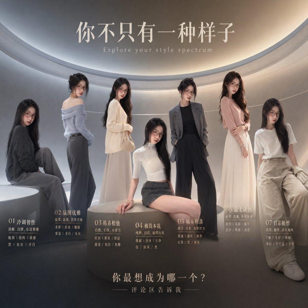 Fashion Style Spectrum Poster - AI image template preview