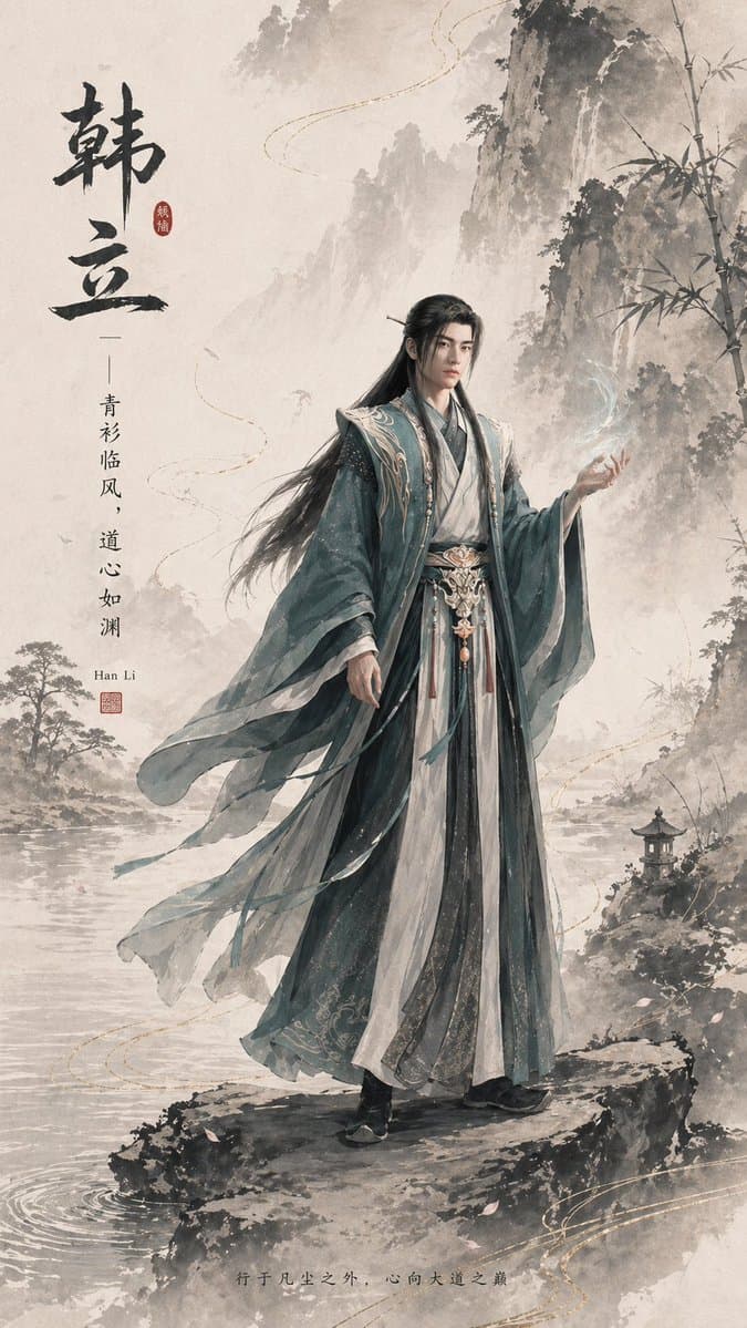 Ink-Wash Han Li Character Poster - AI image template preview