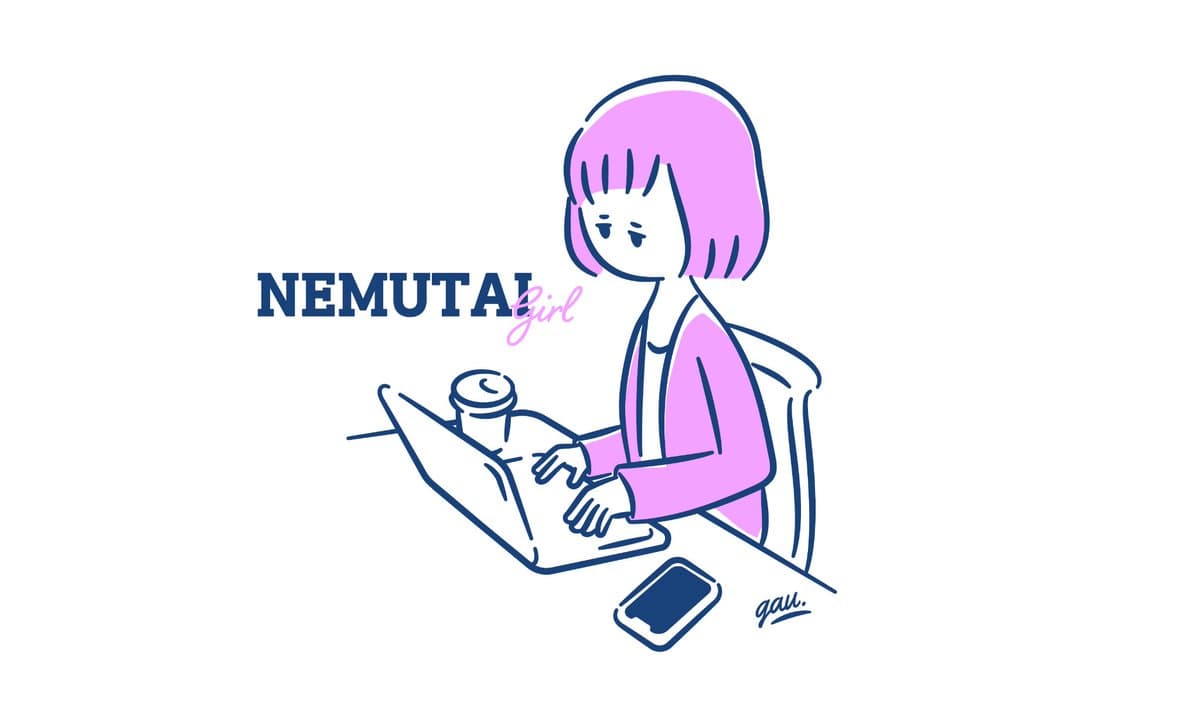 Sleepy Girl at Laptop Illustration - AI image template preview