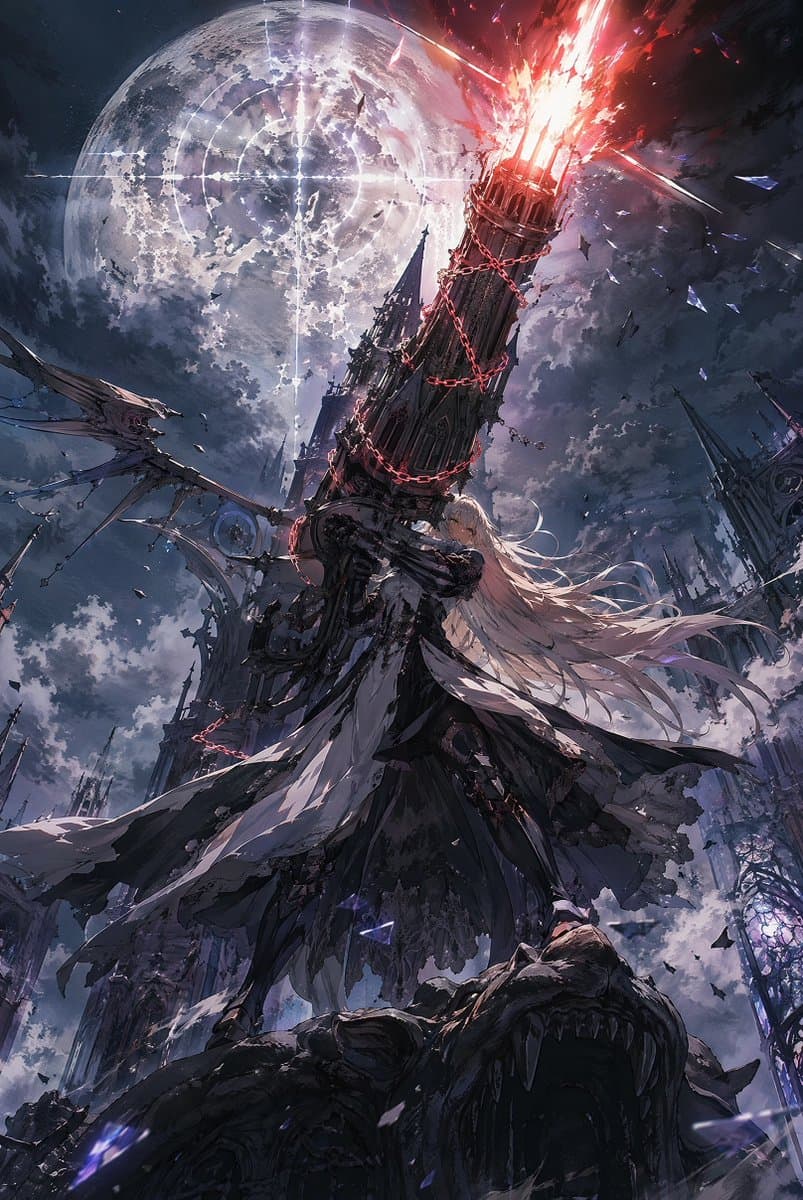 Moonlit Gothic Cannon Maiden - AI image template preview