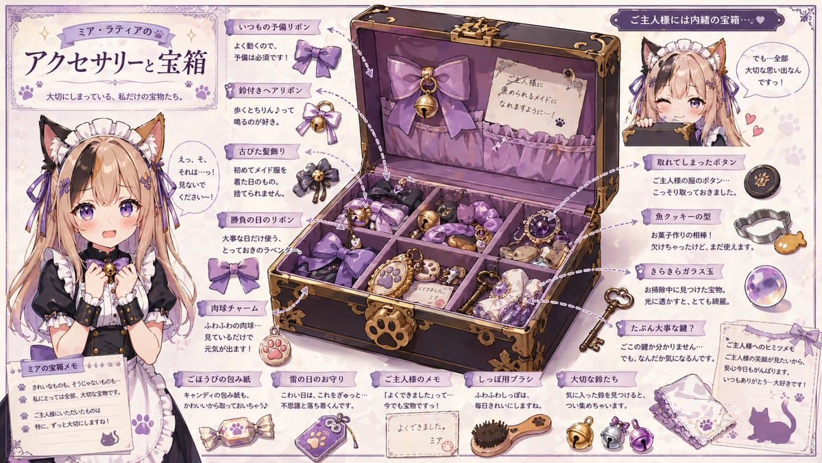 Cat Maid Treasure Box Reference Sheet - AI image template preview