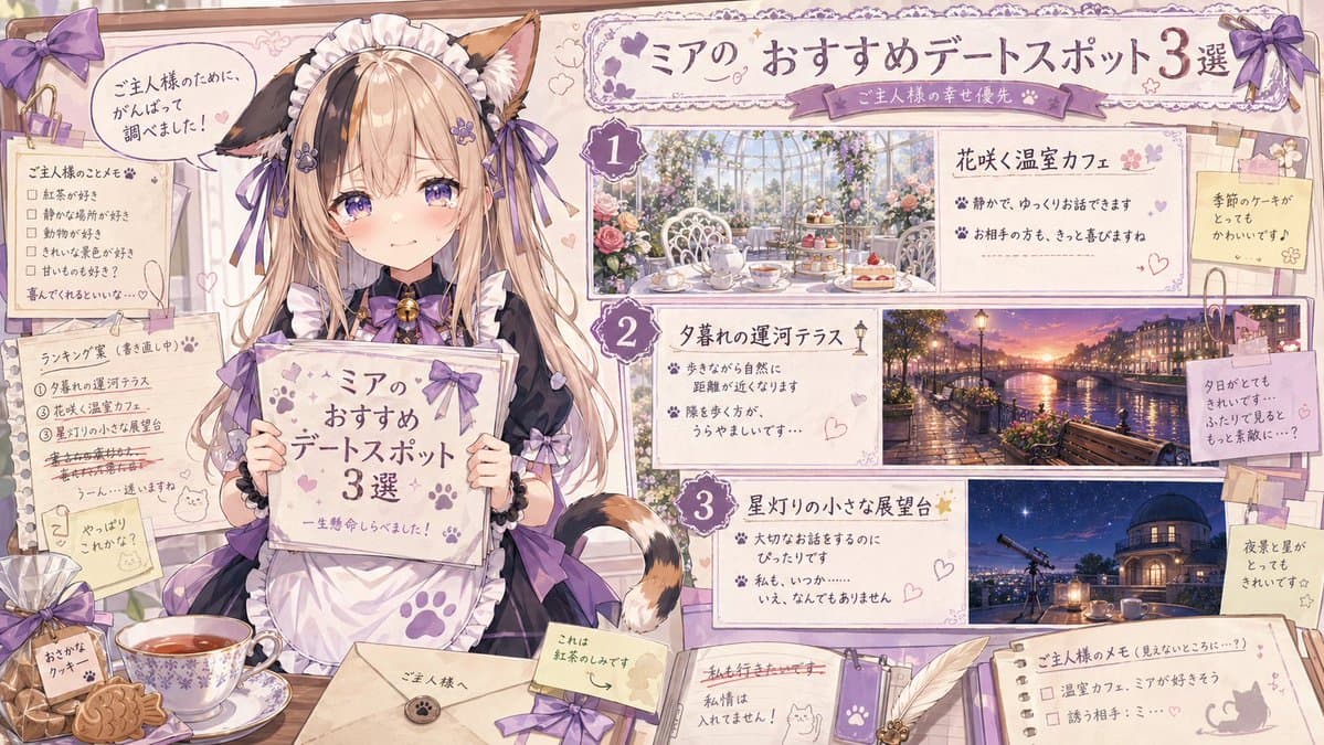 Catmaid Date Spot Recommendation Board - AI image template preview