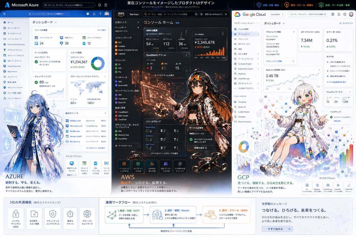 Tri-Cloud UI Anime Infographic - AI image template preview