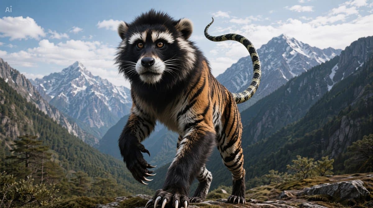 Photoreal Nue on Alpine Cliff - AI image template preview
