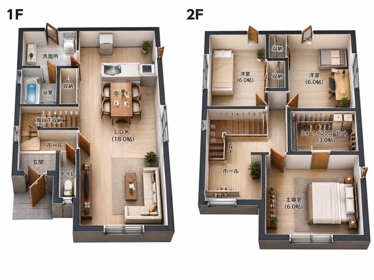 2D Floor Plan to 3D Real Estate Render - AI image template preview