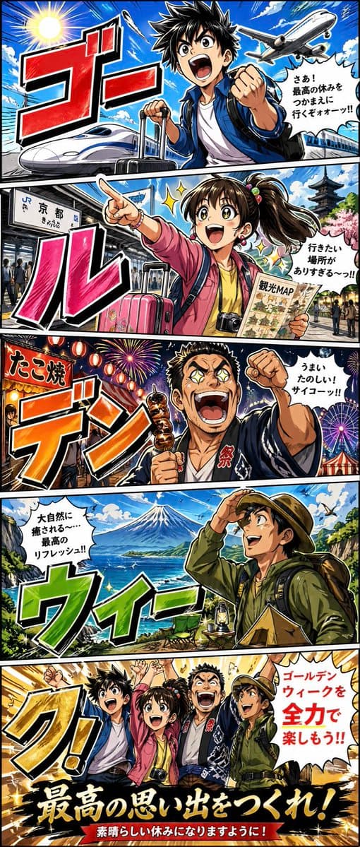 Golden Week Manga Travel Poster preview