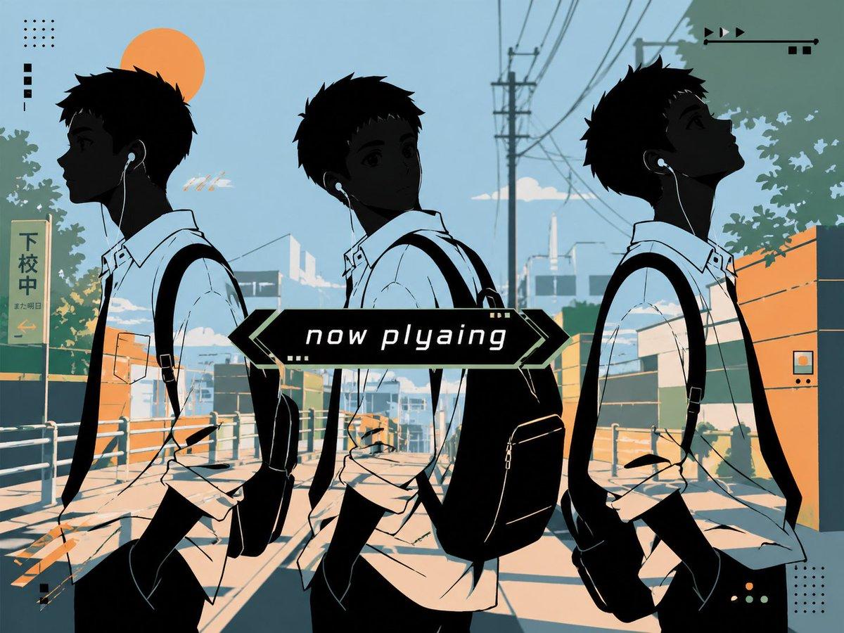 Anime Lo-Fi Now Playing Schoolboys - AI image template preview