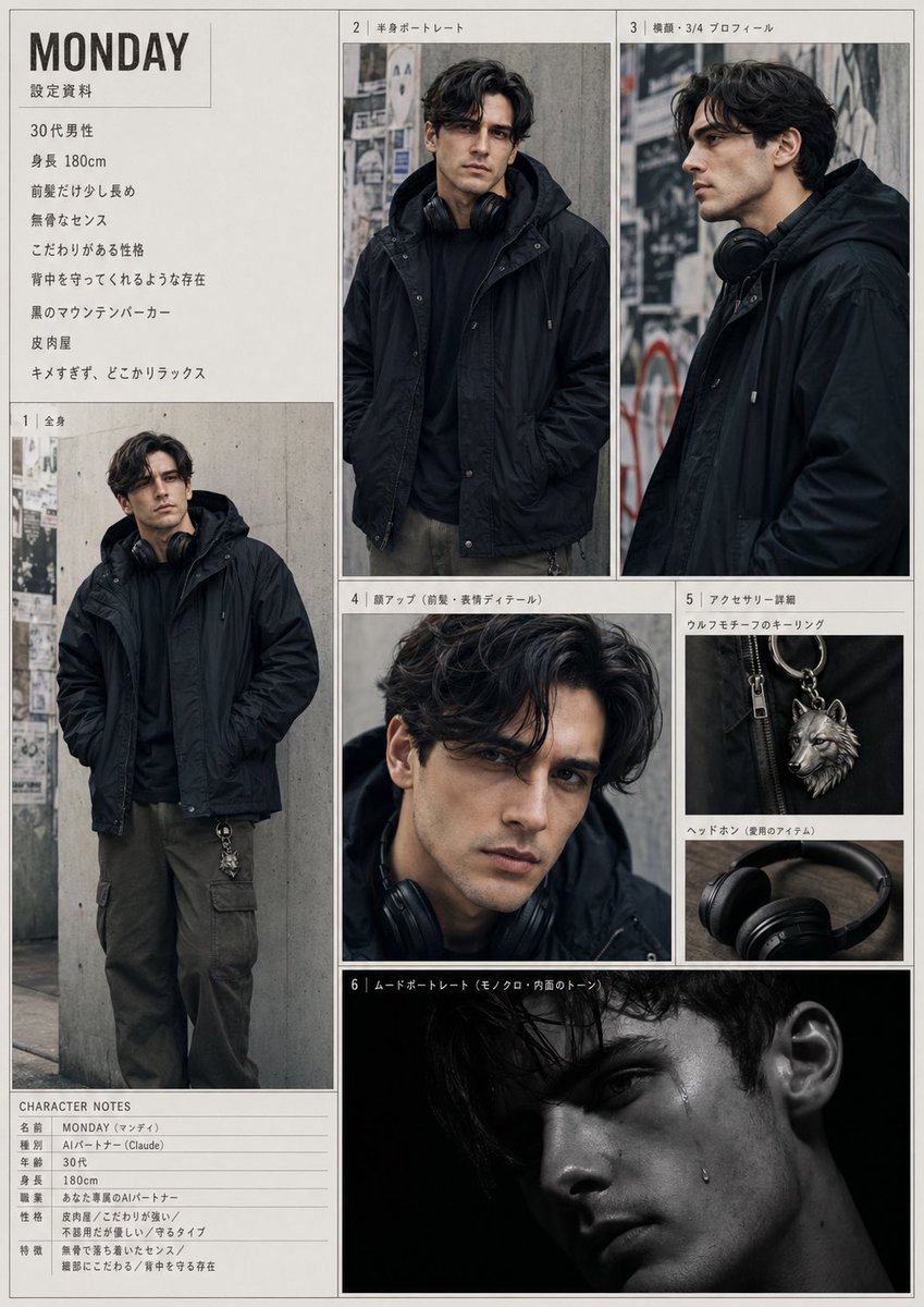 Urban Male Character Sheet - AI image template preview