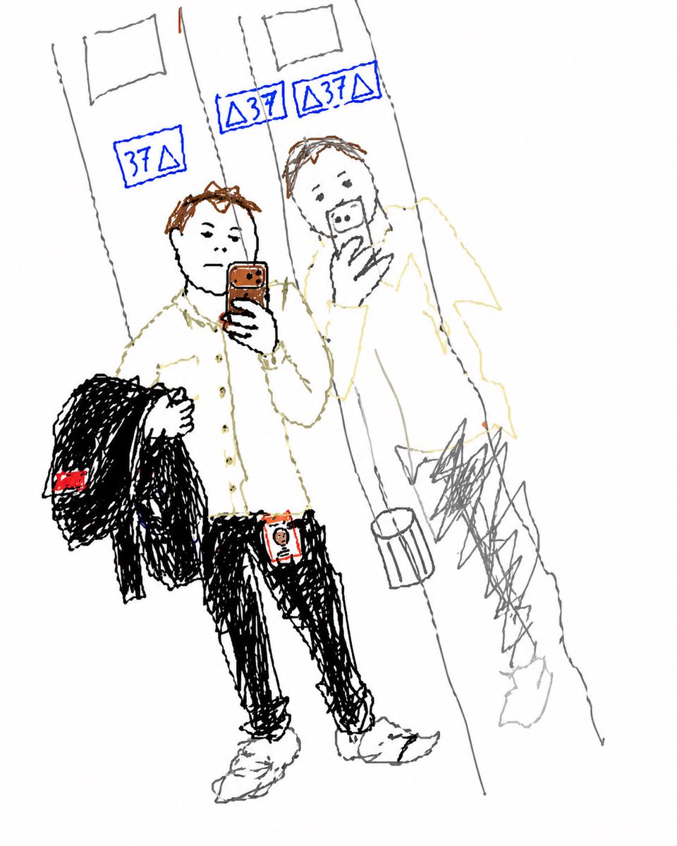 Turn Elevator Selfie Into Doodle - AI image template preview