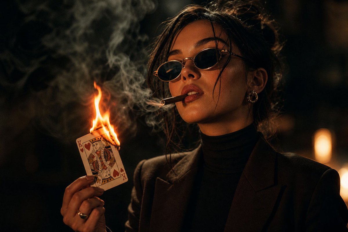 Moody Noir Portrait - AI image template preview